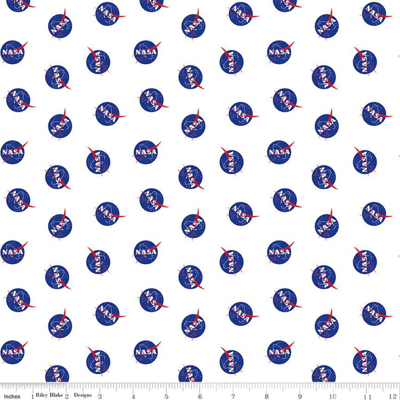 Logo Toss in White (c15484-white) | Outer Space by NASA | Riley Blake Designs | Riley Blake